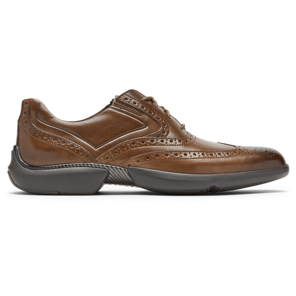 Rockport Mens Lace Up Brown - Total Motion Advance Wingtip - UK 963-HFUNZI